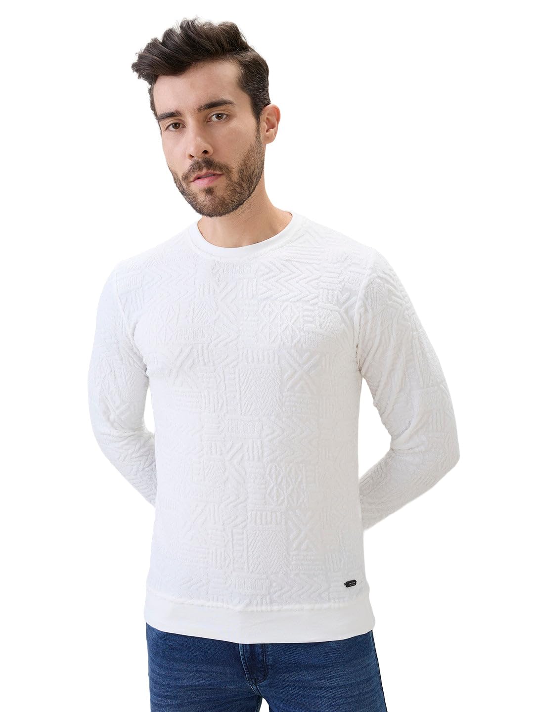 status quo Men's Textured Full Sleeve Regular Fit Round Neck T-Shirt-picture-44