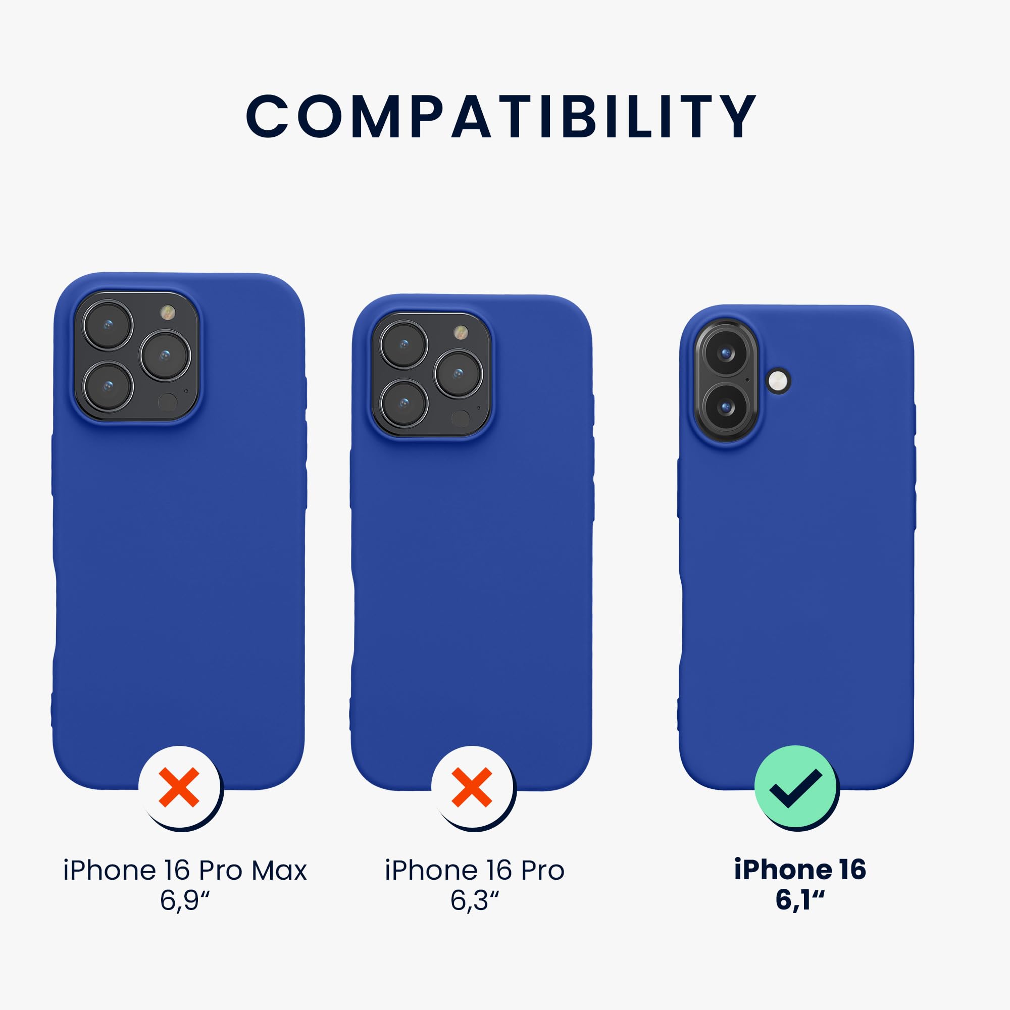 kwmobile Case for Apple iPhone 16 Case - Soft Cover - Shockproof TPU Material - Wireless Charging - Baltic Blue - Image 2