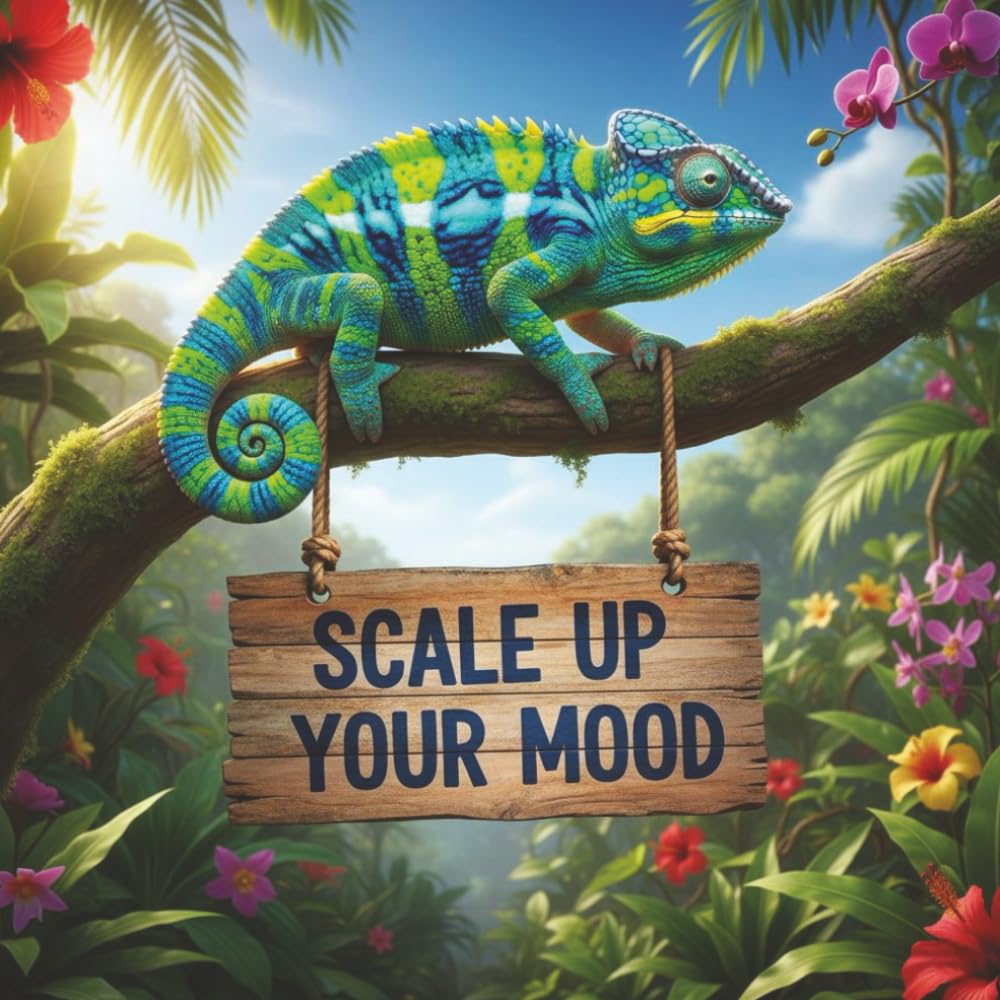 Scale up your mood: Reptile colouring book