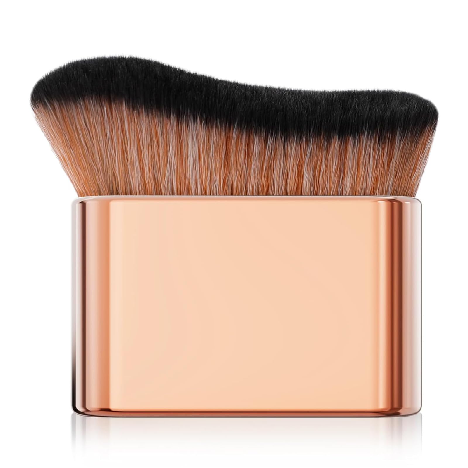1 Pennello per Fondotinta Ondulato in Rosa Oro, Pennello Autoabbronzante e Bronzer Professionale per Viso e Corpo, Applicatore Ergonomico ad Alta Densità