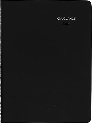 AT-A-GLANCE Agenda semanal 2023, DayMinder, libro de citas de cuarto de hora, 8 x 11 pulgadas, grande, negro (G52000)