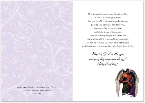 Miniatura 2 de African American Expressions - Juego de tarjetas de Navidad en relieve en caja - Diseños religiosos tradicionales - Juego de 15 tarjetas (5x7) con