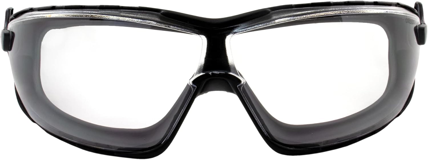 Global Vision Sunn Up Motorcycle Safety Goggles ANSI Z87.1 Scratch-Resistant Anti-Fog 2 Pair Gray Frame w/Clear Lens & Blue Frame w/Smoke Lens - Image 2