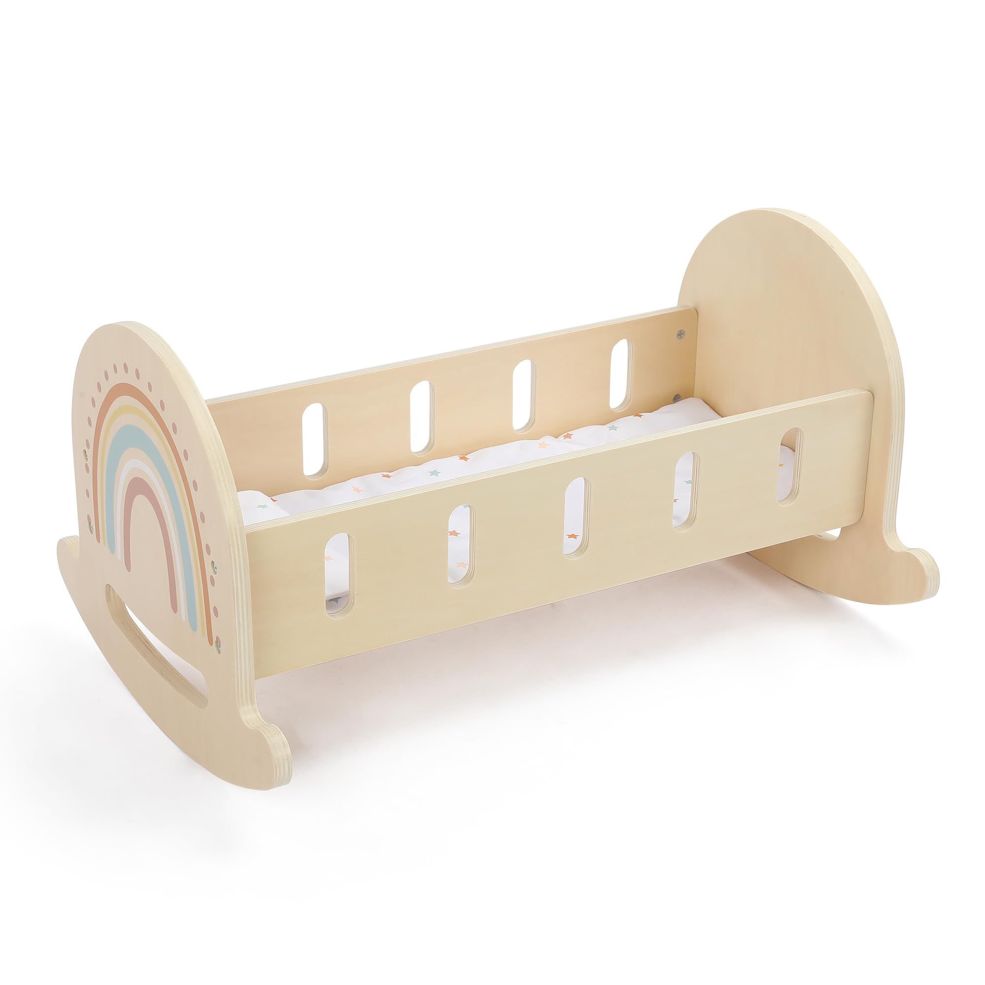 FReniland Baby-Puppenwiege mit 1 Kissen & 1 Kissen