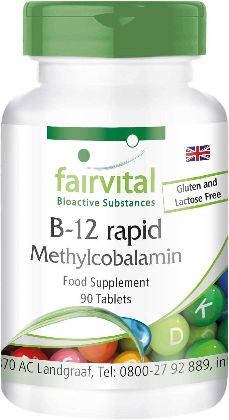 fairvitalB-12 Rapid as methylcobalamin - Bulk Pack for 3 Months - Vegan - 90 Tablets