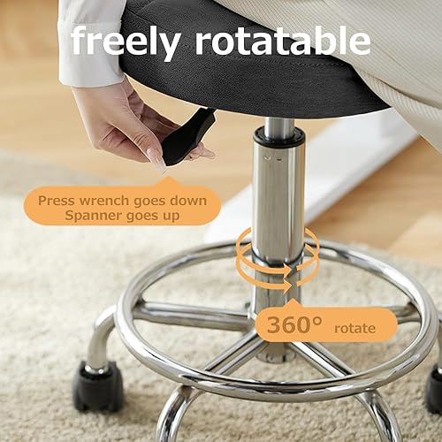 Miniatura 5 de XUEGW Silla de dibujo de oficina con soporte para respaldo y reposapiés, silla de escritorio de oficina multiusos, silla para el hogar, bar, cocina,