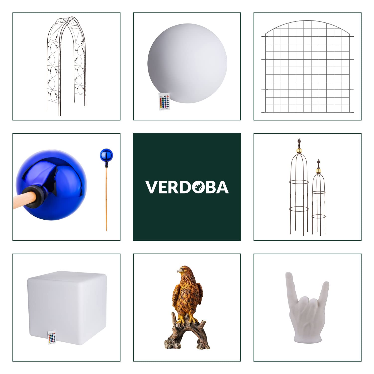 VERDOBA Cuatro Conejos – decoración para el hogar – Adornos para Interiores y Exteriores – Figuras Decorativas de poliresina para el jardín.