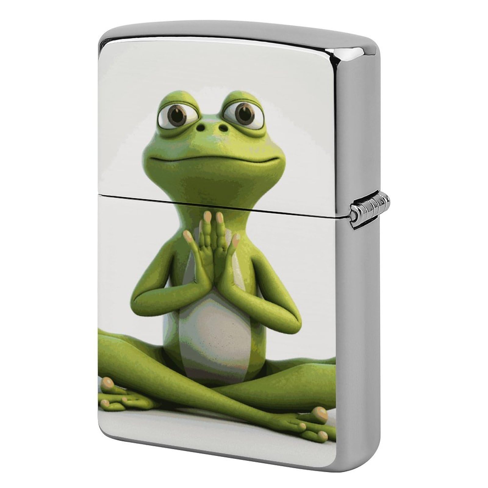 The Funny Frog Doing Yoga Lighter Case for Men, Personalized Lighter Cover for Valentine's Day Gifts, Flip-Top Lighters Shell for Outdoor, Portable Lighters Protective Sleeve
