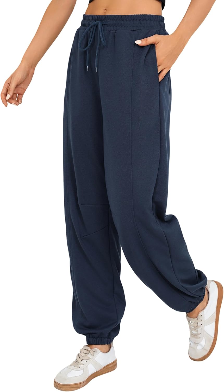 Quenteen Womens Sweatpants Casual High Waist Lightweight Joggers Pants Baggy Lounge Sweat Pants Drawstring Workout Bottoms - Image 8