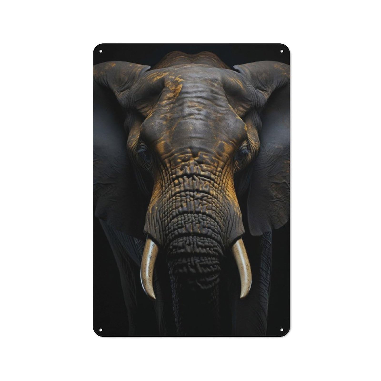 Junmoney Cool Elephant Portrait Vintage Tin Sign 30X20cm With For Guest Room Or Hallway, For Collectors Decorating Guest Rooms And Hallways