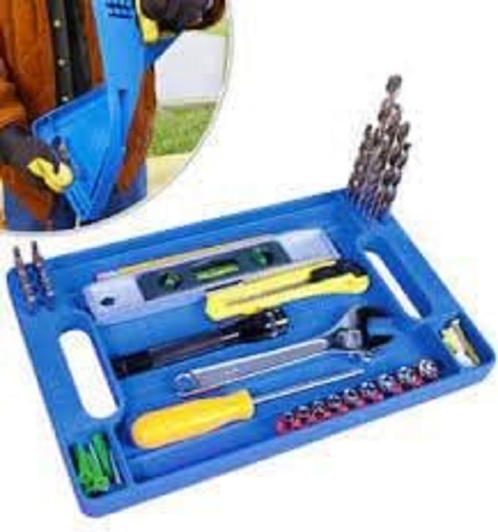 SARNESHWERAM Flexible Portable Tool Tray | Tool Box Organizer | Silicone Bit/Screws/Nails Holder with Integrated Measurement Ruler | Automotive Tool & Accessories (Set of 1,Multicolor) 2