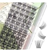 Individual Lashes, 55Pcs Cluster Lashes 10-14mm D Curl DIY Eyelash Extension Reusable False Eyela...