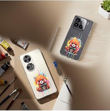 Tecno Camon 20 Pro ile Uyumlu Splash Tilki Tasarımlı Şeffaf Silikon Kılıf