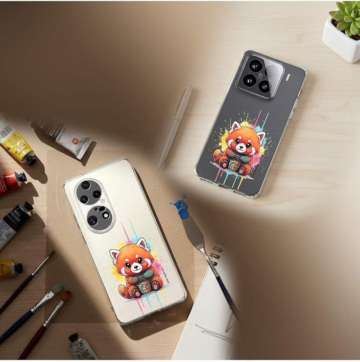 Tecno Camon 20 Pro ile Uyumlu Splash Tilki Tasarımlı Şeffaf Silikon Kılıf