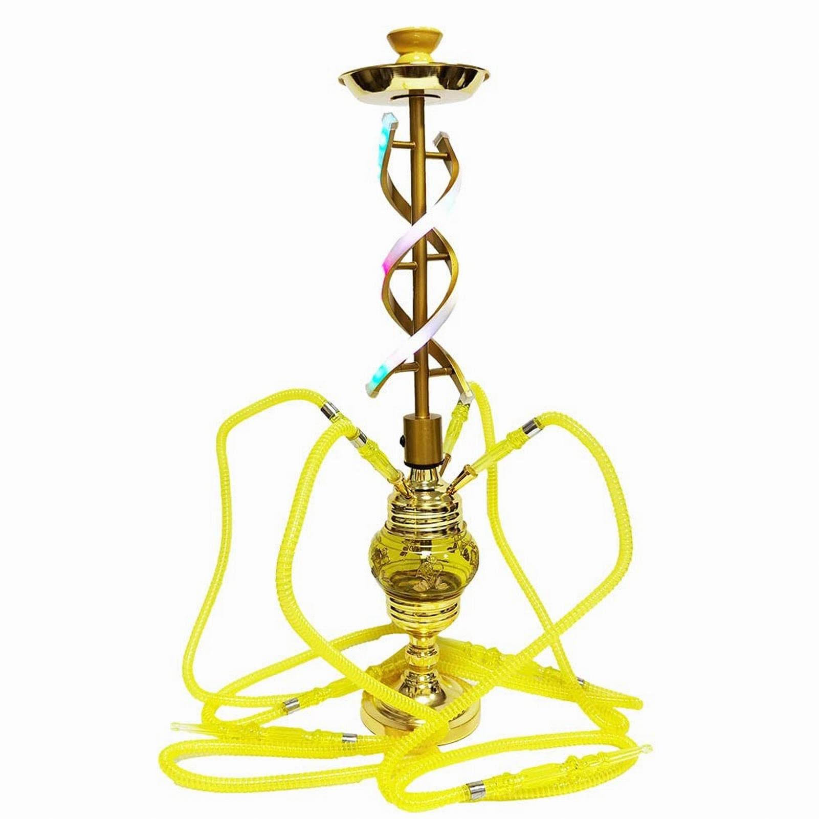 Shisha-Set Hochwertiges 4-Schlauch-Set, Aluminium-Wasserpfeife, Raucherglas-Wasserpfeife Mit LED-Licht, Leicht Zu Demontieren Und Zu Reinigen B