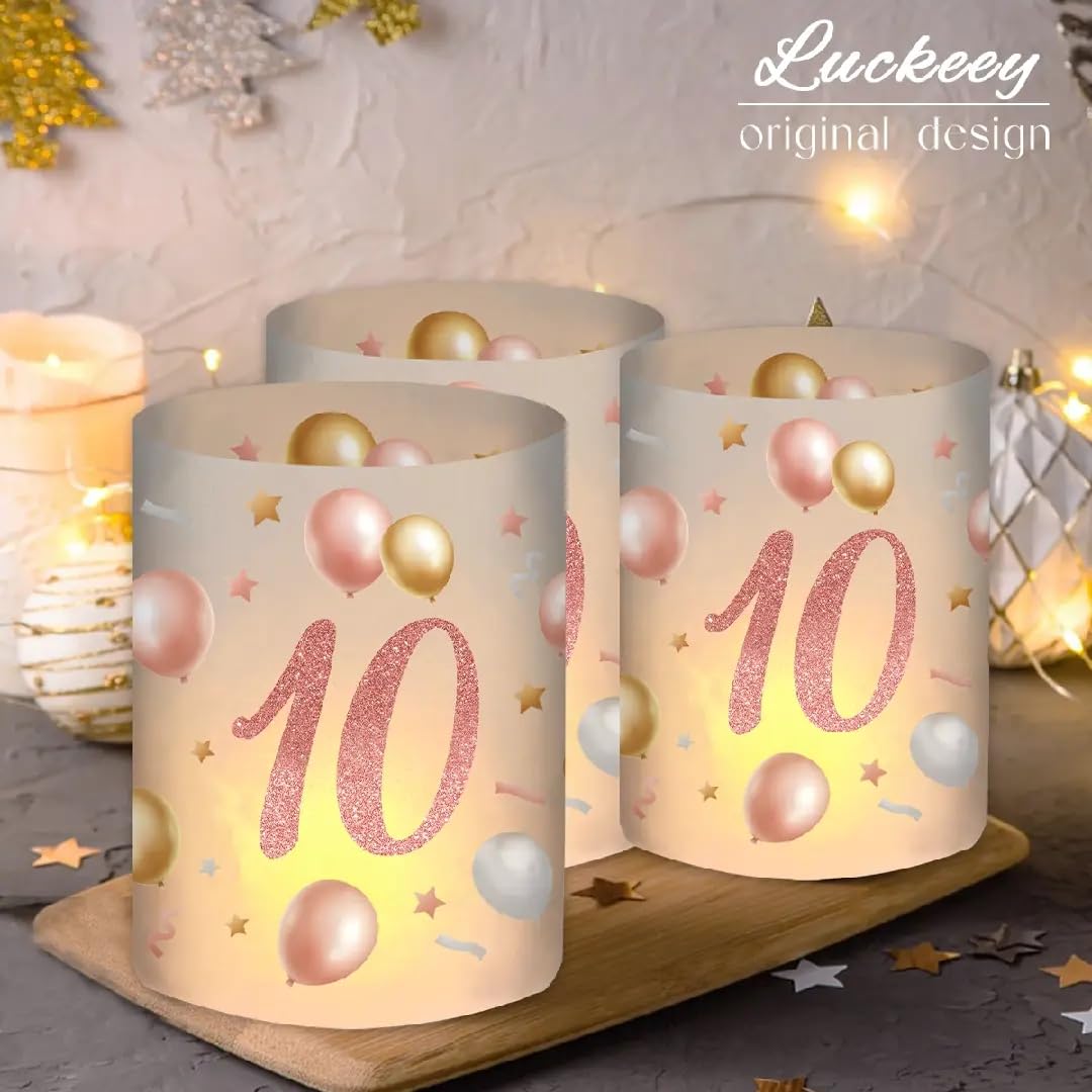 AUGSUN 10-teilige Bunte Tischdeko Zum Geburtstag – Festliche Partytisch-Dekoration Aus Dickem Karton, Für Jungen, Mädchen & Erwachsene