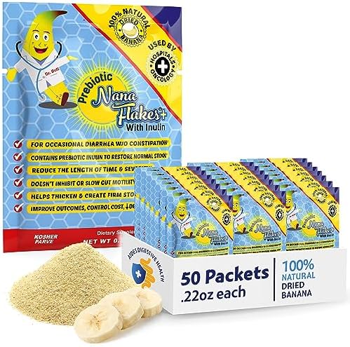 Nutritional Designs Nana Flakes Anti-Diarrheal Banana Powder, IBS Relief & Heart Burn Remedy, 100% Pure Banana Flakes Medical Food – Prebiotic – Natural – High Protein & Fiber (50 Single-Serve Packs) Nutritional Designs Nana Flakes Anti-Diarrheal Banana Powder, IBS Relief & Heart Burn Remedy, 100% Pure Banana Flakes Medical Food – Prebiotic – Natural – High Protein & Fiber (50 Single-Serve Packs)