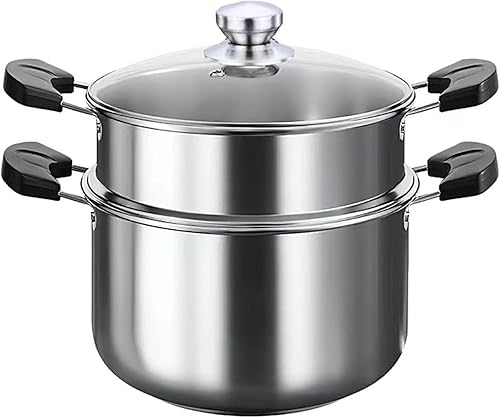 Vaporizador de 4.2QT para cocinar, ollas de vapor de acero inoxidable con cesta de vapor vegetal