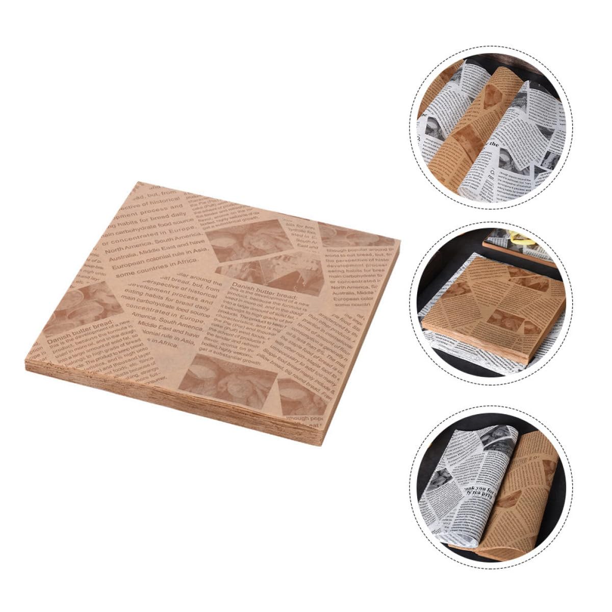 Happyyami Papel para Hornear Absorbente de Aceite 500 Piezas de Pulpa de Madera Resistente al Aceite Adecuado para Alimentos Fritos y Bocadillos Hogar