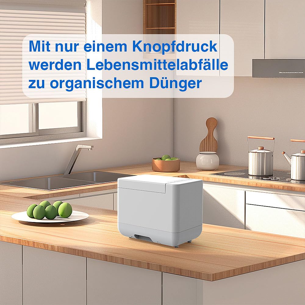 Rosenstein & Söhne Komposter: Elektrischer Kompostierer mit LCD-Display, 1,5 Liter, 350 W, Autoclean (Küchenkomposter elektrisch, Elektro Komposter, Geruch)