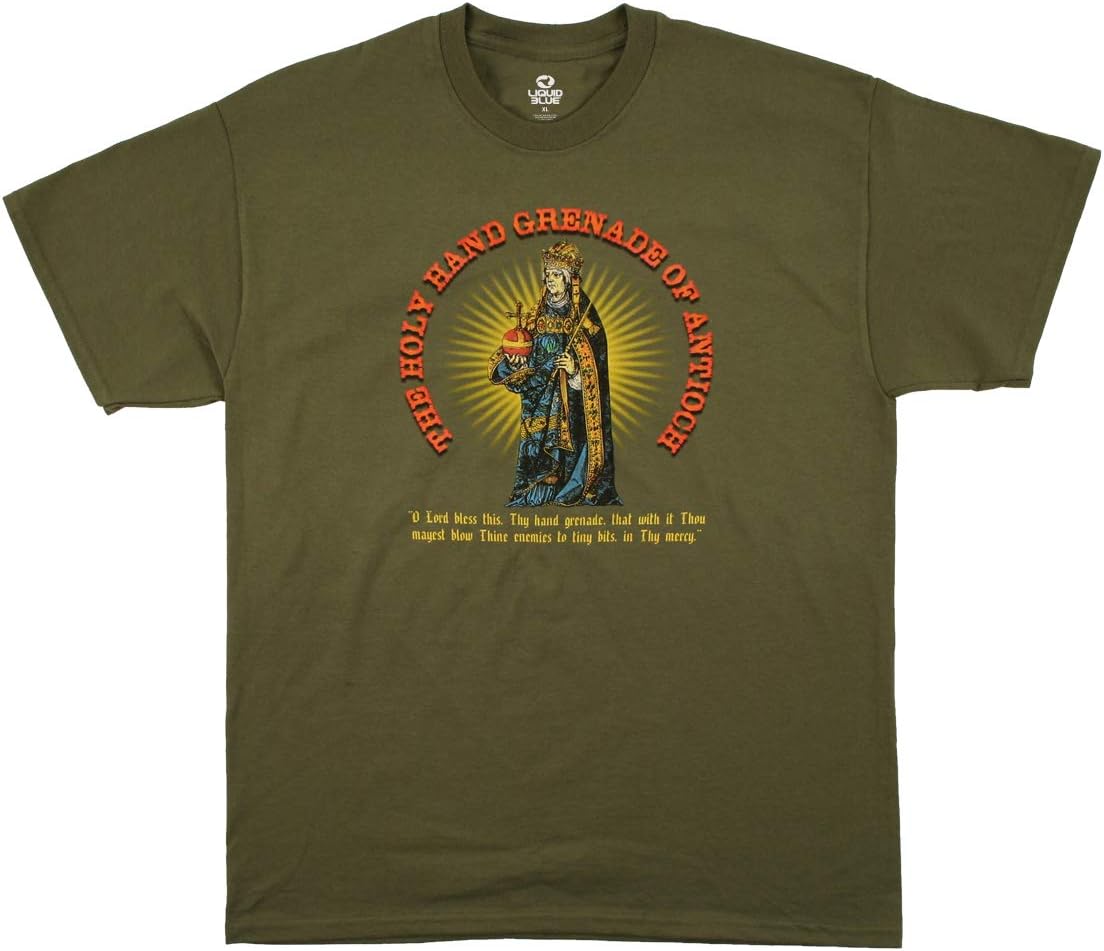 Monty Python and The Holy Grail Holy Hand Grenade of Antioch Men's T-Shirt, Large Green