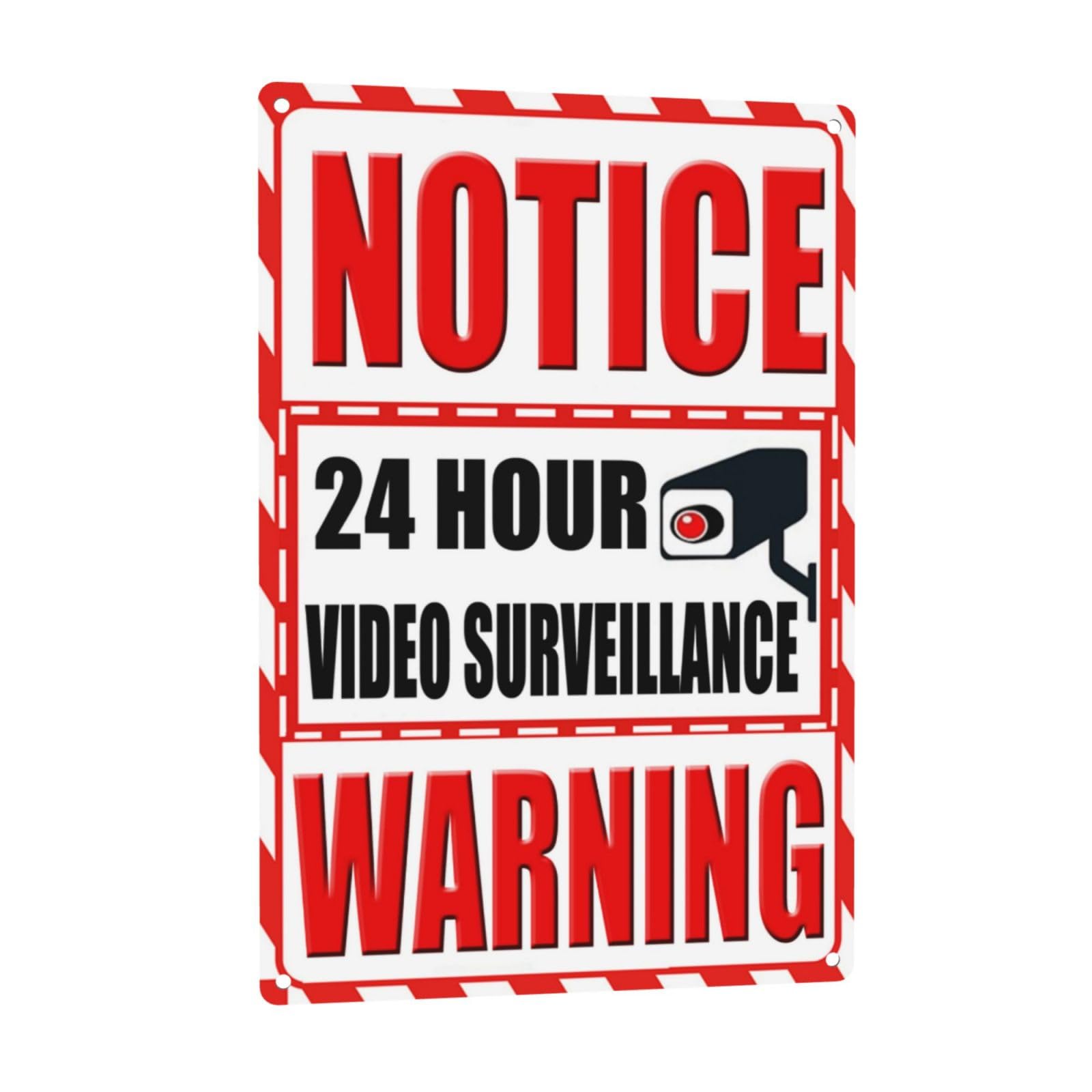 Video Surveillance Signs Outdoor Yard Signs Metal Warning Signs for outside, No Trespassing Signs Private Property 8x12 Inch with Pre-Drilled Holes for Porch,Mailroom Security, Office, Shop,Business