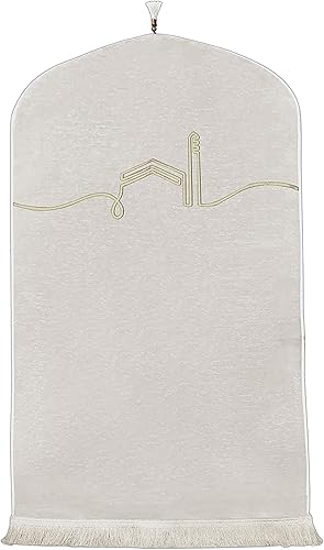 Miniatura 9 de Modefa Alfombra de oración islámica turca, felpilla tejida de lujo, Sajjadah, alfombra minimalista para oración de Ramadán, regalo de Eid, moderna