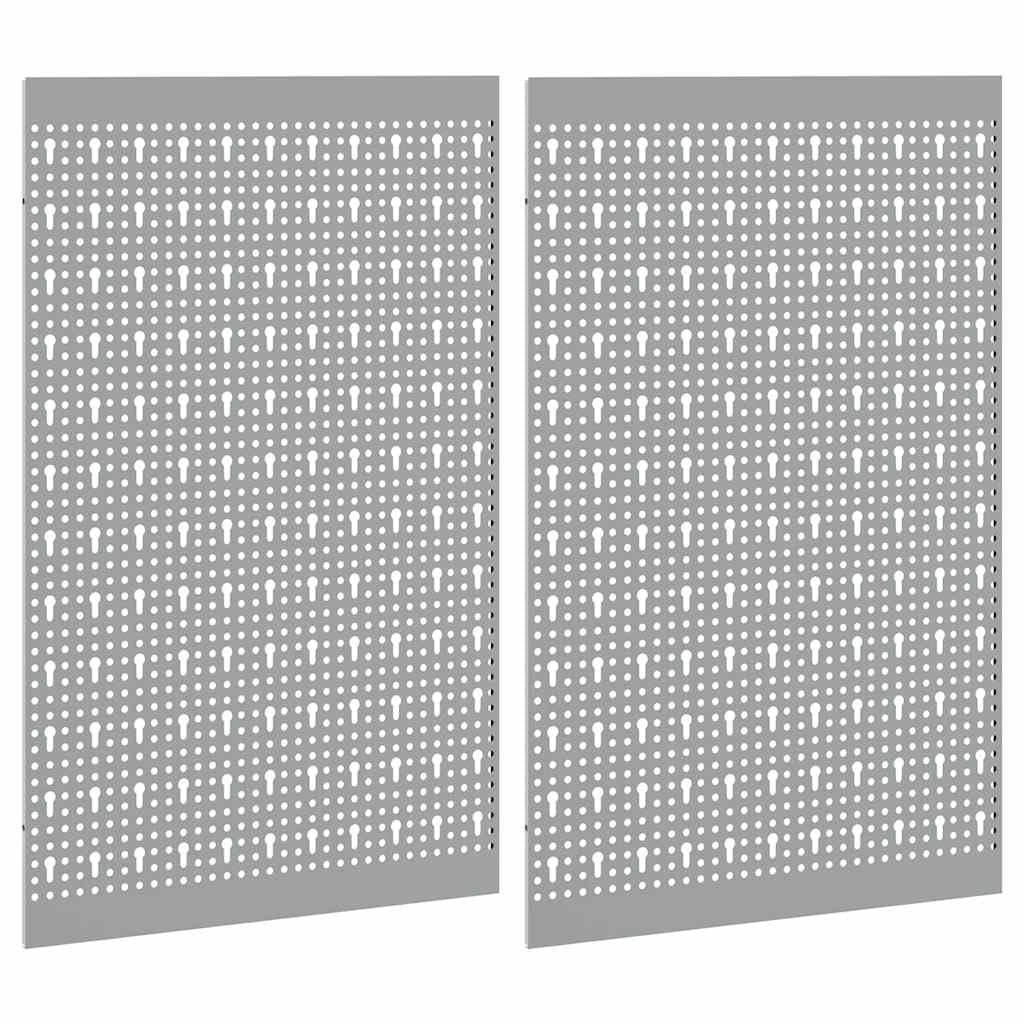 Juego de 2 paredes para herramientas, 100 x 80 cm, soporte para herramientas para taller, pared perforada para montaje en pared de madera y acero, sistema de organización para garaje