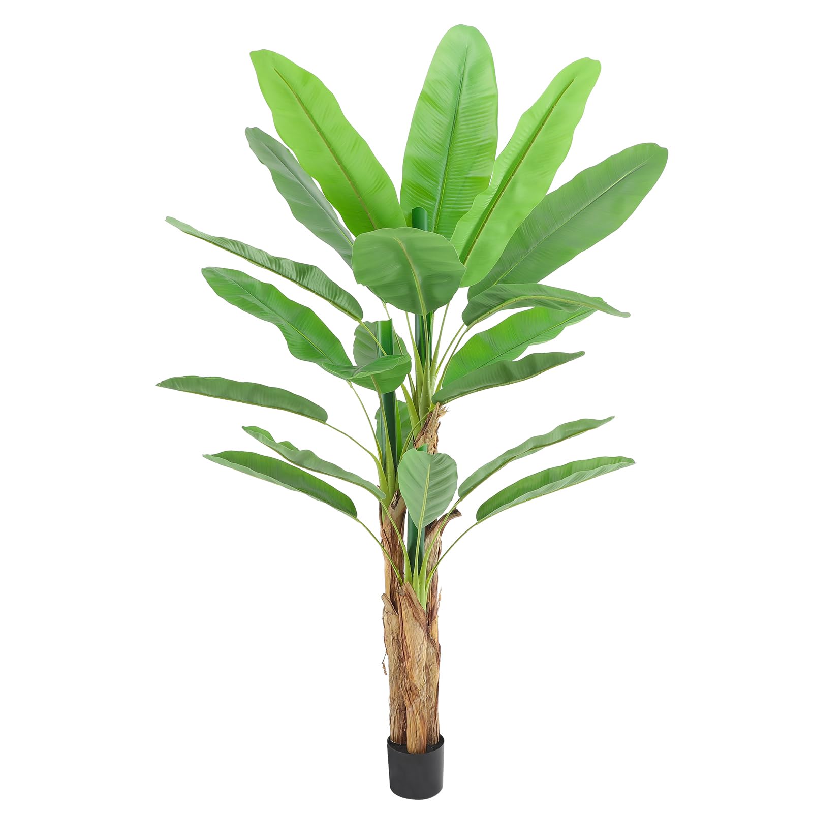 Tall Artificial Banana Tree?6ft(72in) Faux Banana Leaf Tree with Realistic Smooth and Shiny Leaves? Fake Trees Indoor Outdoor for Home Office Living Room Bedroom Foyer Porch Decor.