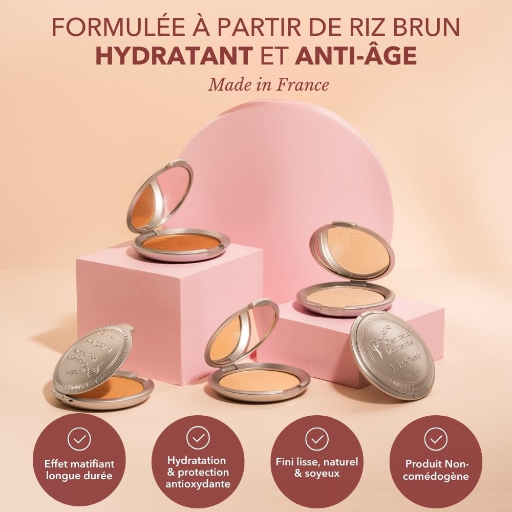 T.LeCLerc compact powder 15 chestnut, 15 Kastanienbraun - Image 2