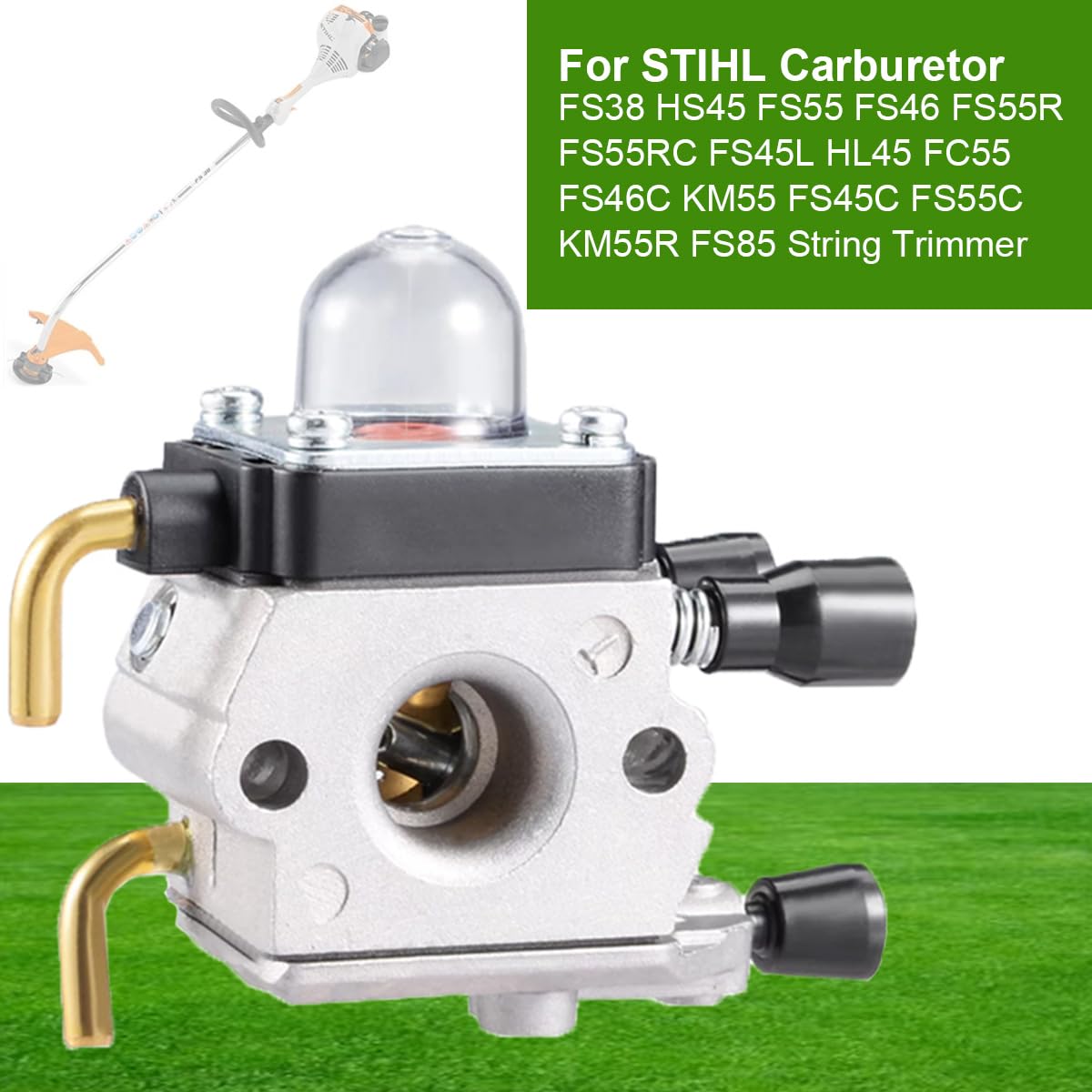 Kit carburateur pour tondeuses à gazon STIHL FS38, FS45, FS46, FS55