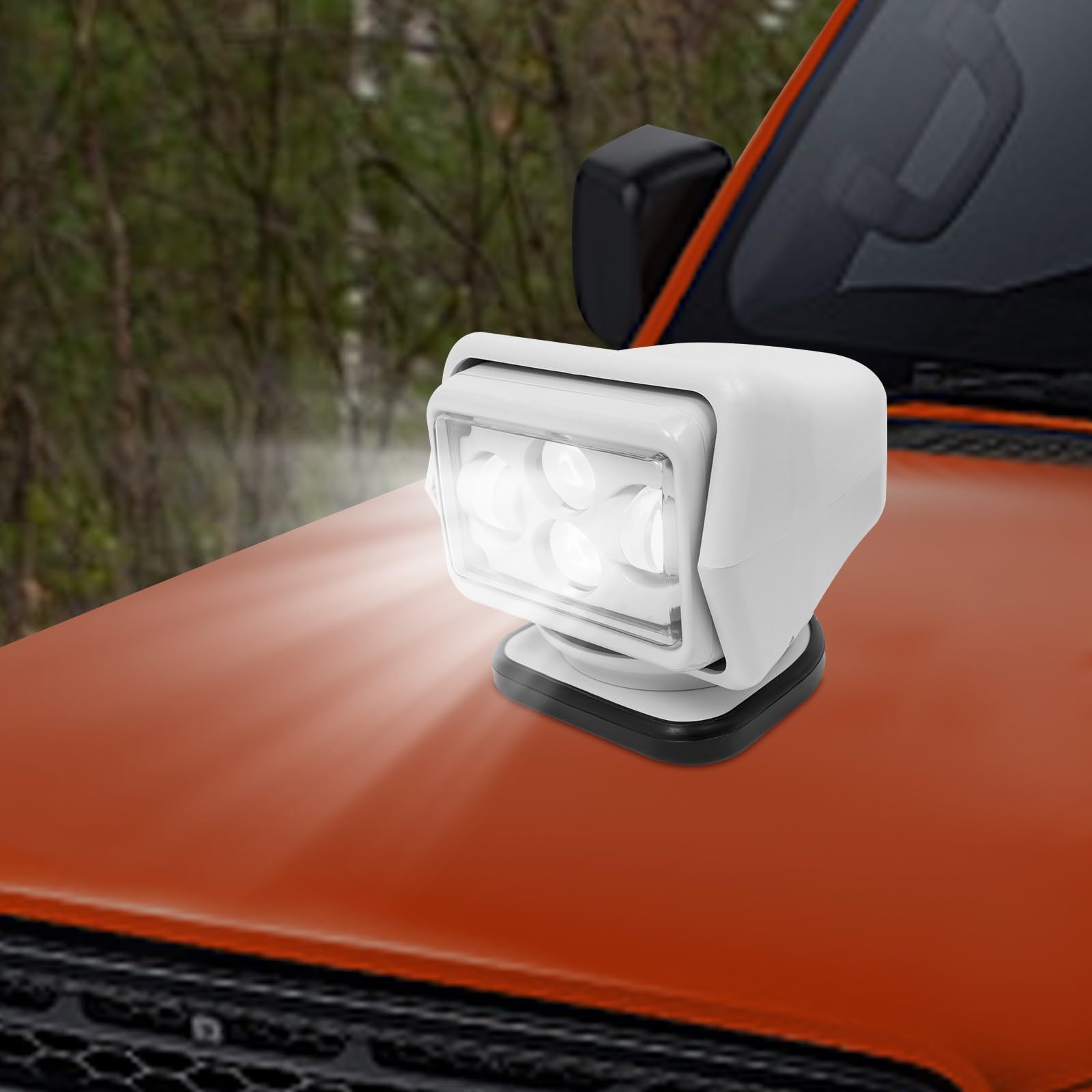 Faro de investigación para barcos, faro de trabajo LED, mando a distancia, faro adicional de 12 V para vehículos offroad, camping, marina con potencia de 60 W, 8000 lúmenes, alcance de 600 metros