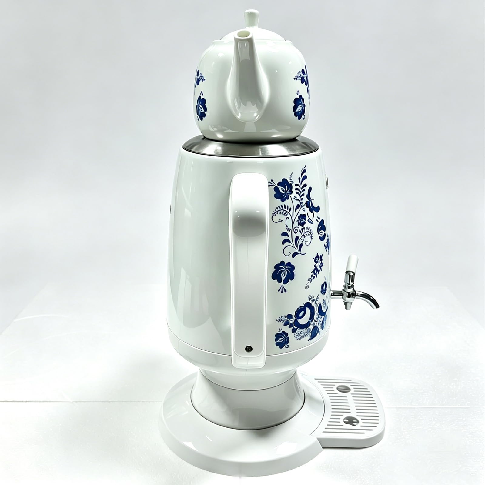 Ceramiczny czajnik elektryczny 1800 W, turecki elektryczny czajnik, automatyczne wyłączanie i ochrona przed suchym, czajnik ze stali nierdzewnej 4 l + ceramiczny czajnik 1 l