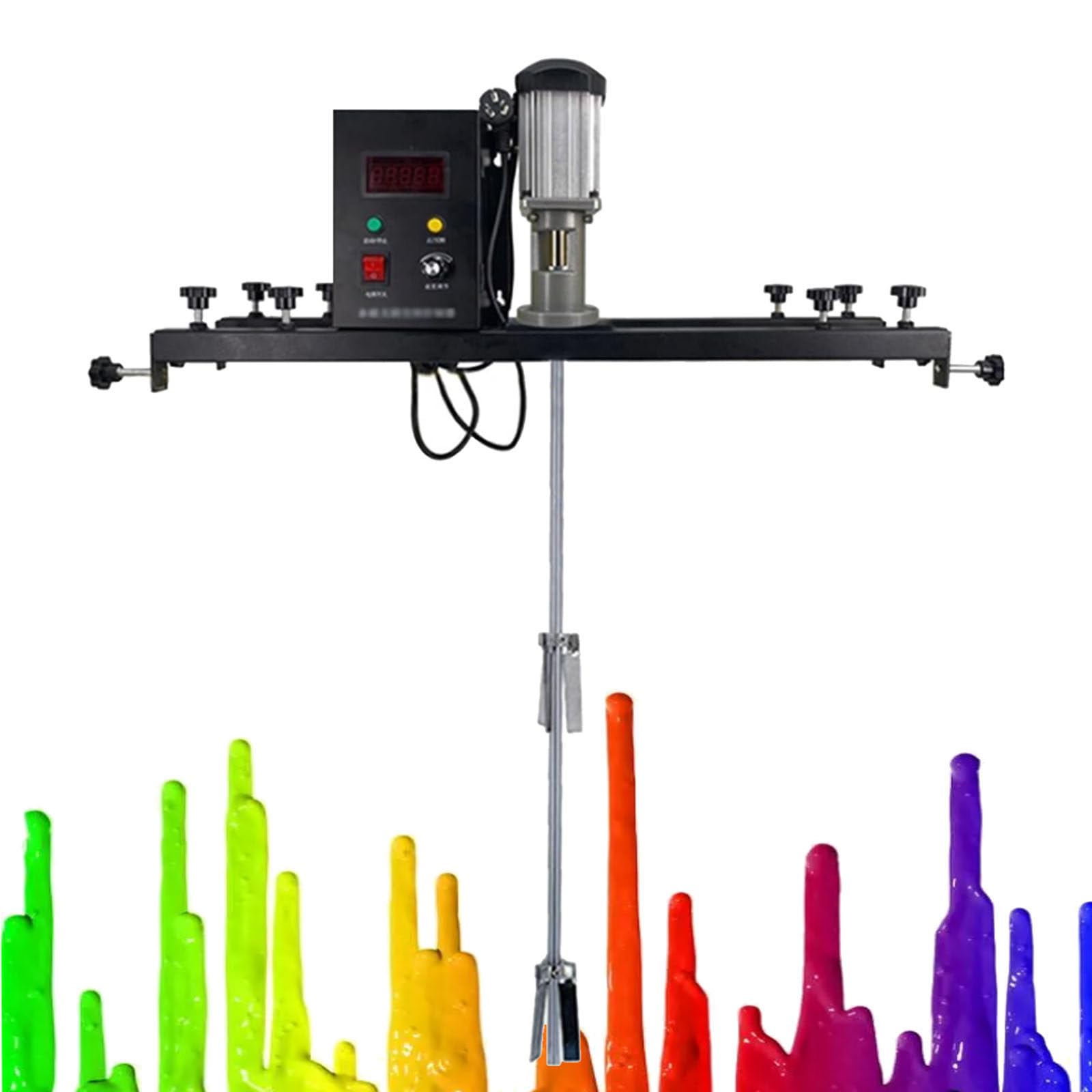 Mezclador de pintura eléctrico con hélice plegable y soporte de soporte, herramienta de mezcla eficiente para bricolaje y uso profesional