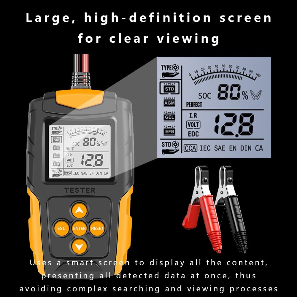 Tester Batteria Auto per Audi RS4 RS5 RS Q8 E-Tron F3, Portatile Batteria Tester Resistenza Interna Compatto e Facile da Usare per Automobilistiche