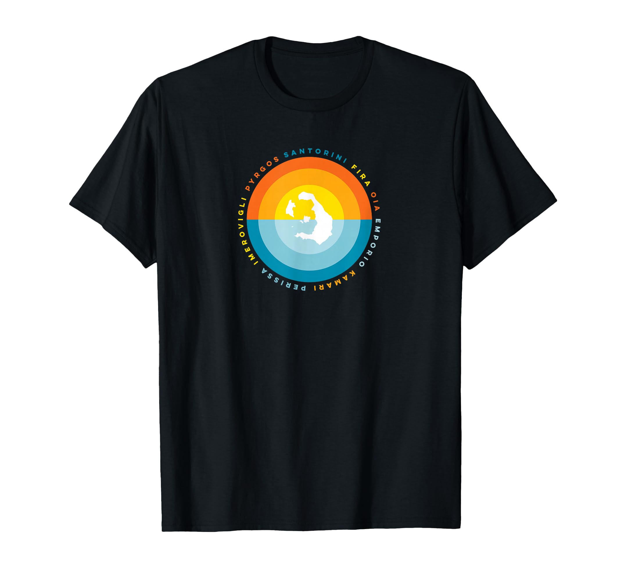 Santorini Fira Oia Emporio Greece Sunset Graphic T-Shirt T-Shirt