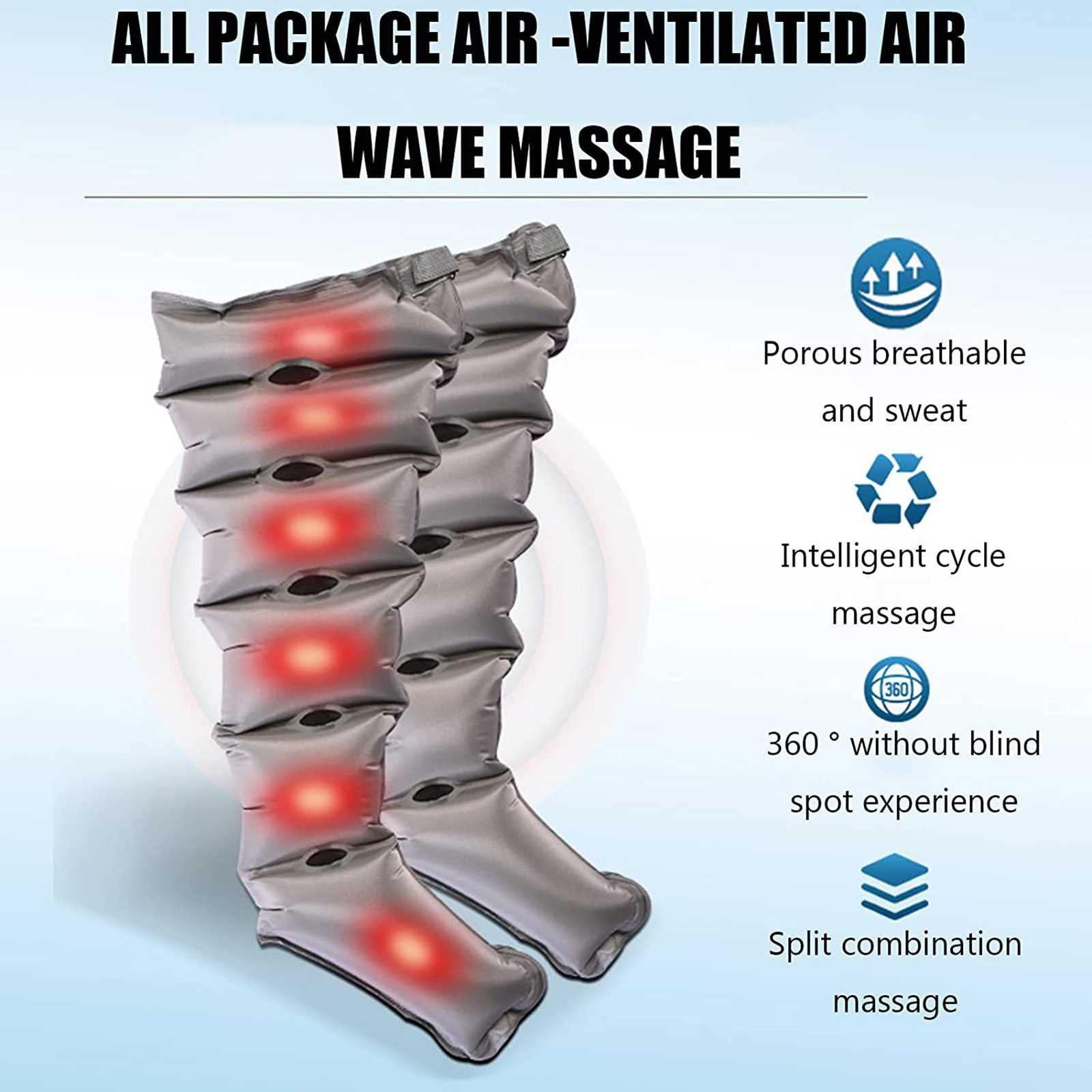 Masajeador de piernas, masajeador de pies y Rodillas con compresión de Aire, Botas de Masaje para aliviar el Dolor, relajación Muscular, Regalos para Hombres y Mujeres