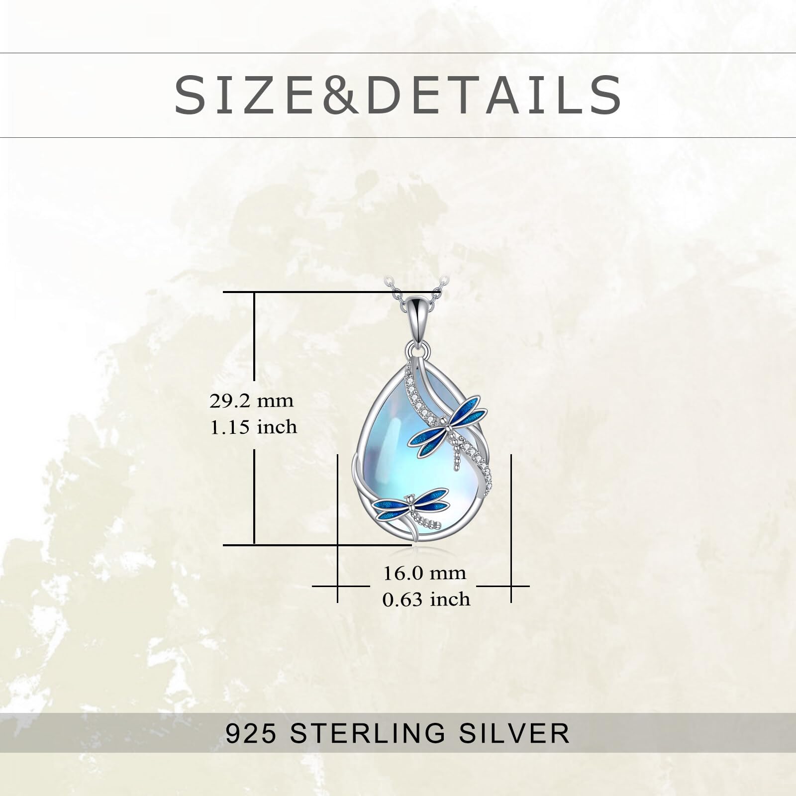 Collana con libellula, in argento Sterling con pietra di luna, insetto, libellula, idea regalo per donne e ragazze