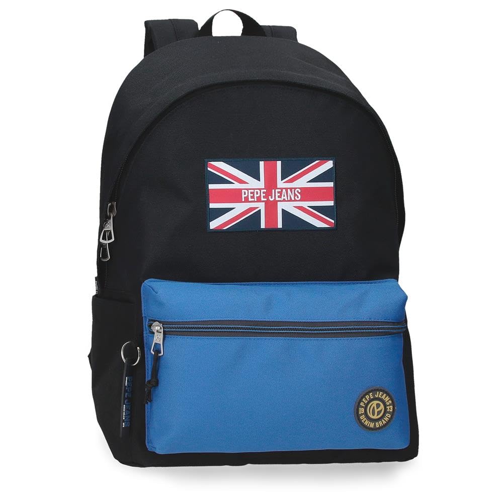 Pepe Jeans Henry Mochila Adaptable a Carro 15,6" Pulgadas Black 31x44x17,5 cm Polyester 23,87L by Joumma Bags