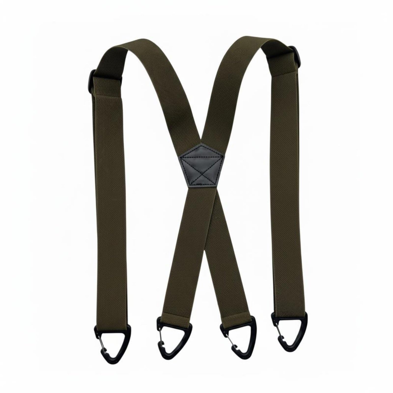 High-Performance Elasticity Heavy Duty Work Suspenders Heavy Duty X-Back Suspenders Wide Strap Hook-on Braces for Workers, Construction, Outdoor, Army Green, 4 Buckle|Home & Kitchen-image-44