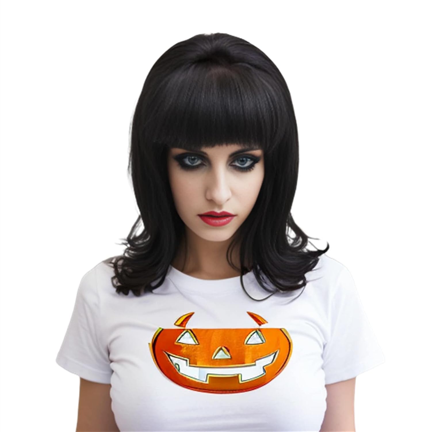 Rugelyss Short Black Wig with Bang Retro Bouffant Beehive Wigs fits 80s Costume or Halloween Party - Image 8