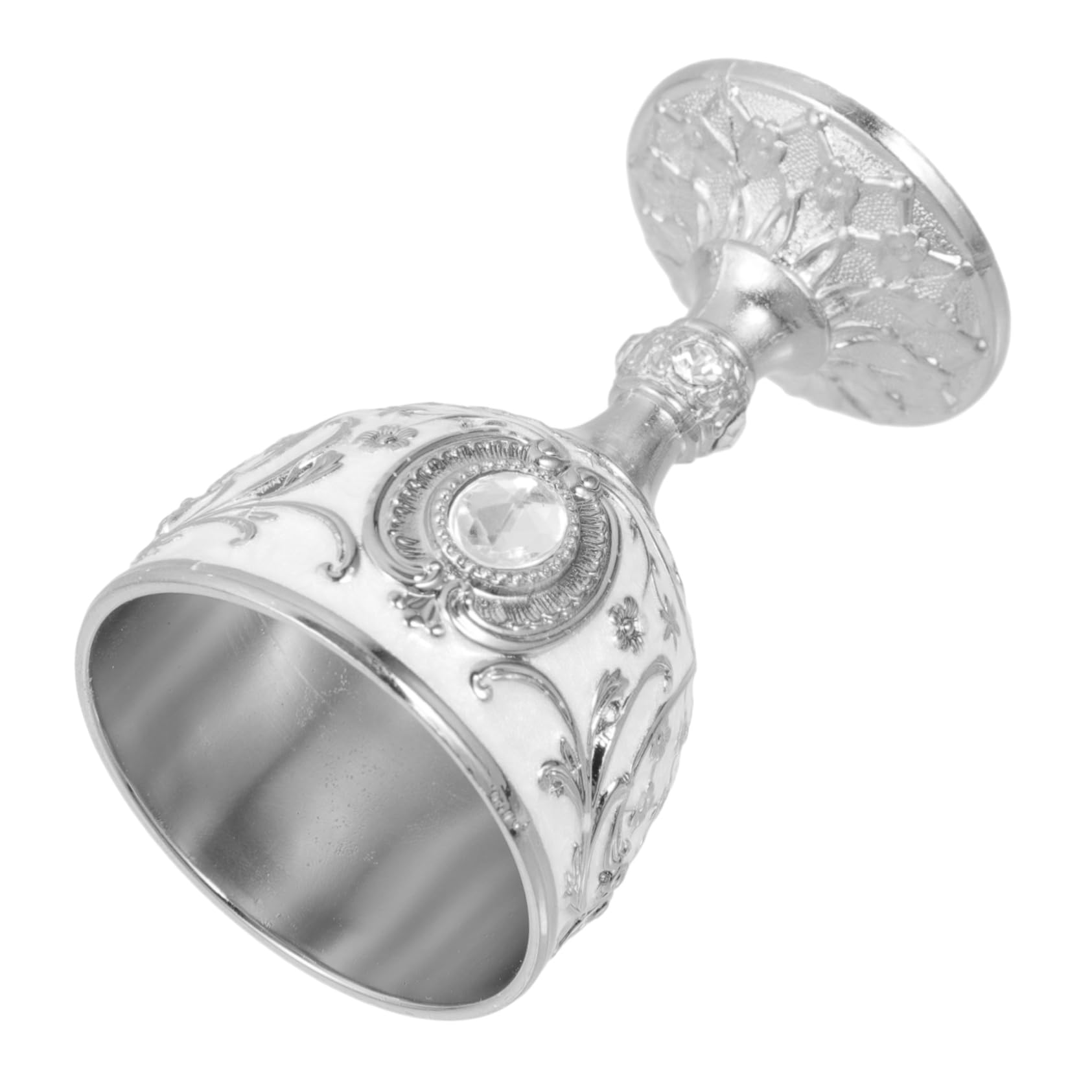 PRETYZOOM Mini Retro Wine Goblet Zinc Alloy Cup with Delicate Pattern Elegant Decor for Home Bar Parties and Weddings for Liquor and Wine Enjoyment