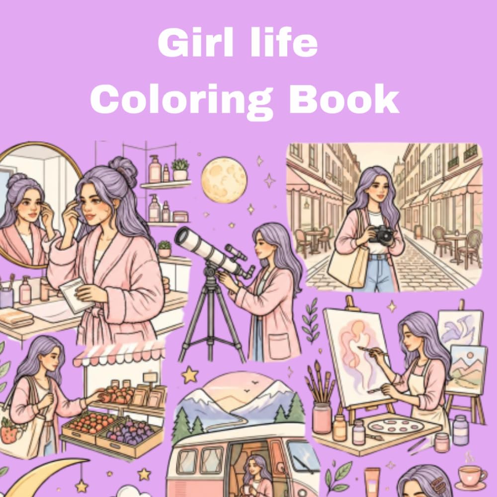 Girl Life | Coloring Book for Teens & Adults