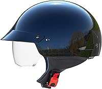 Vista 3 de GLX M14 - Casco de motocicleta de cara abierta, negro, pequeño, aprobado por DOT