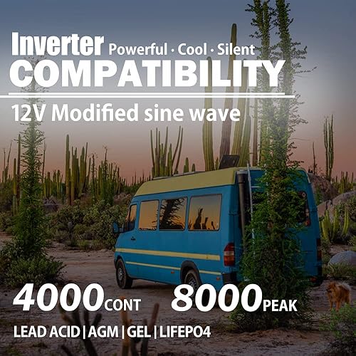 Miniatura 10 de Inversor de corriente de 3000 vatios, CC 12 V a CA 110 V 120 V, convertidor de onda sinusoidal modificada para automóvil, inversor de energía de