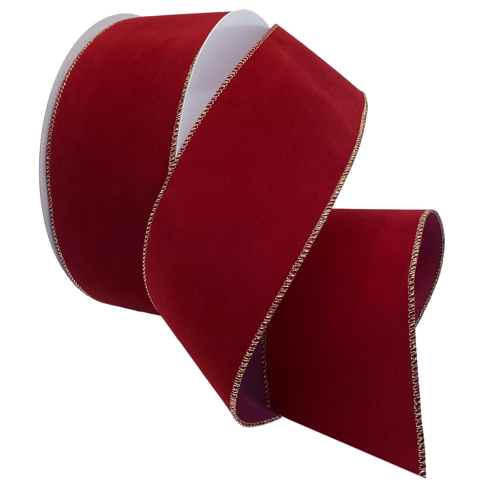 Morex Ribbon Flokowana aksamitna wstążka przewodowa, 10 cm na 50 metrów, jagodowa czerwień