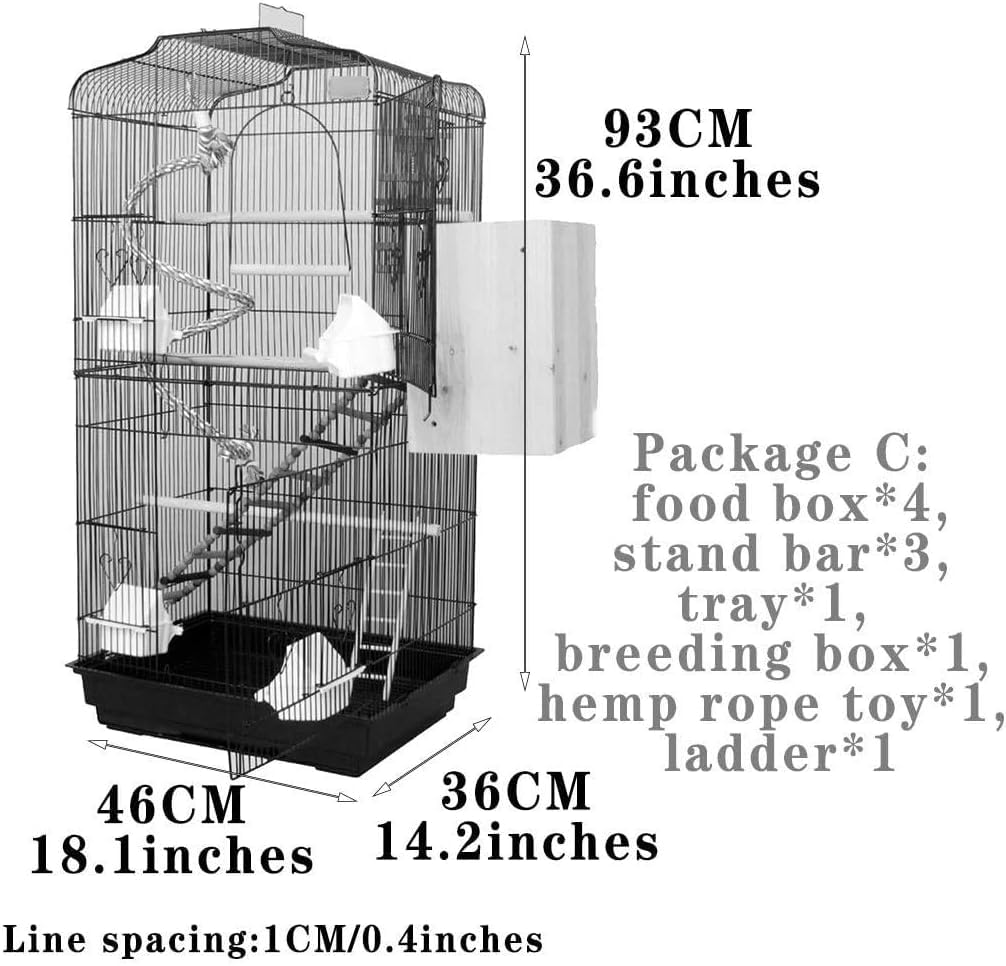 Jaulas Profesionales para Pájaros, Suministros para Mascotas, Transportín para Pájaros, Decoración De Jardín, Jaulas Baratas para Periquitos, Jaula Grande De Lujo para P,White C