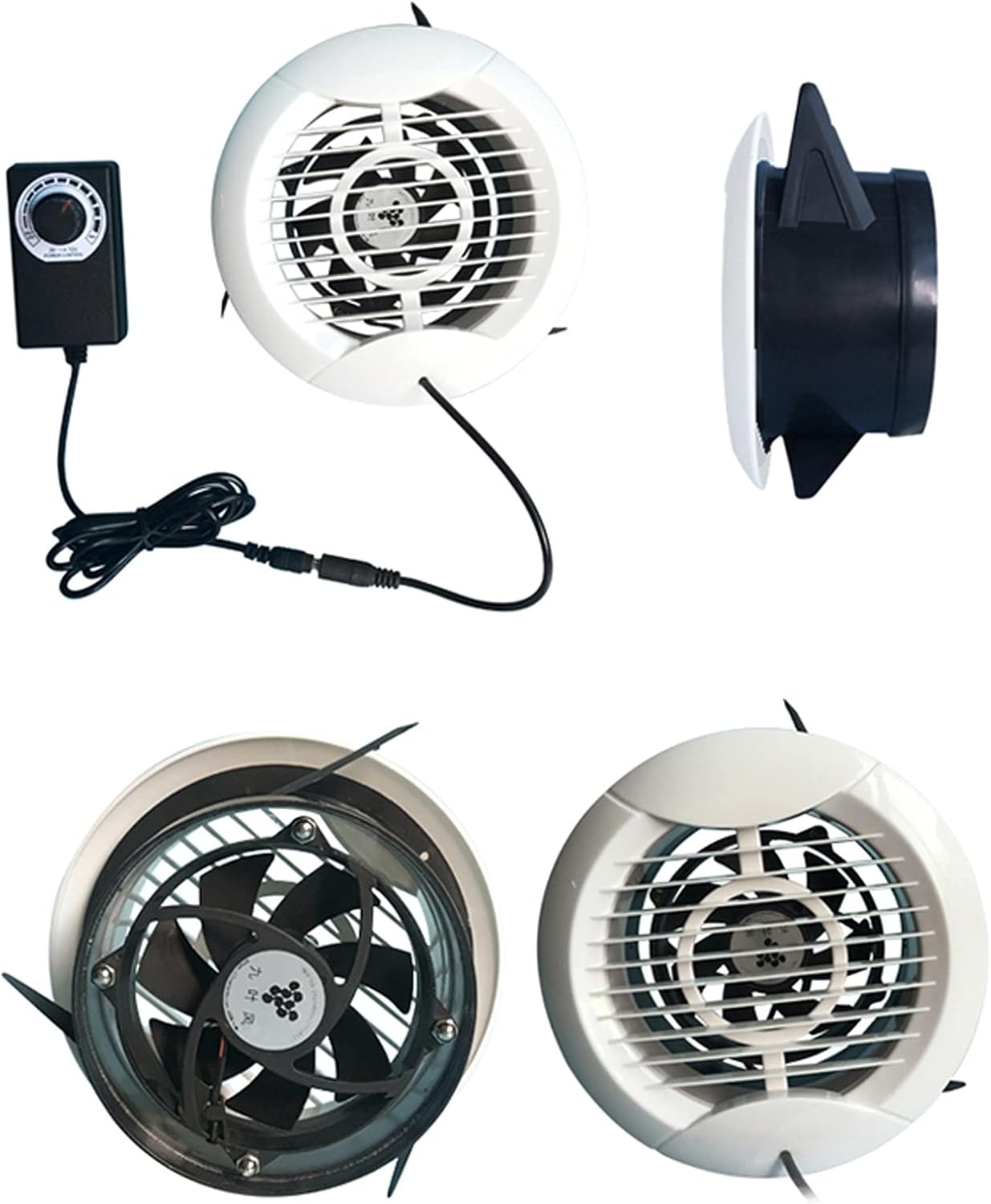 Extraction Fan Window Wall Window Household Exhaust Wall Type Small Silent Circular Ventilation Variable Frequency Air Fan and Exhaust Fan Extra