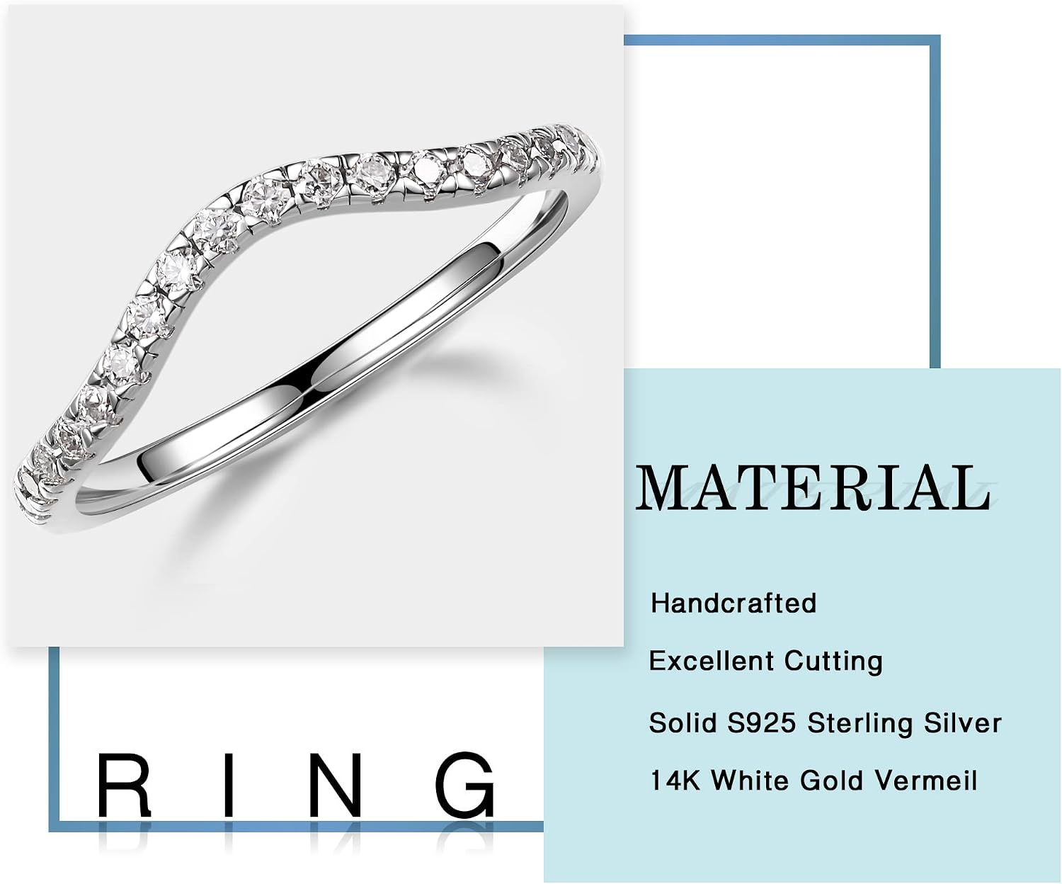 MOOSEA Moissanite Wedding Bands for Women, Lab Created Moissanite Engagement Rings 925 Sterling Silver with Rhodium Plating Wedding Rings for Women Wife Anniversary Jewelry Gift