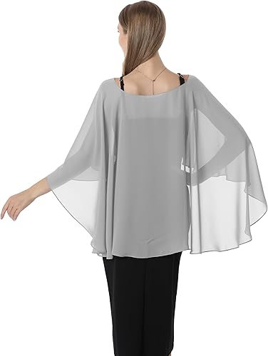 Miniatura 5 de Hotshawl Capelets para mujer, chales de gasa y envolturas para vestido de noche, capas de boda